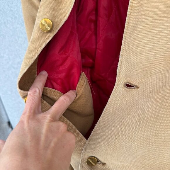 Carhartt Mens VTG Chore Jacket Size 44 Tall Canvas Quilted Lined Corduroy Collar - Picture 16 of 16